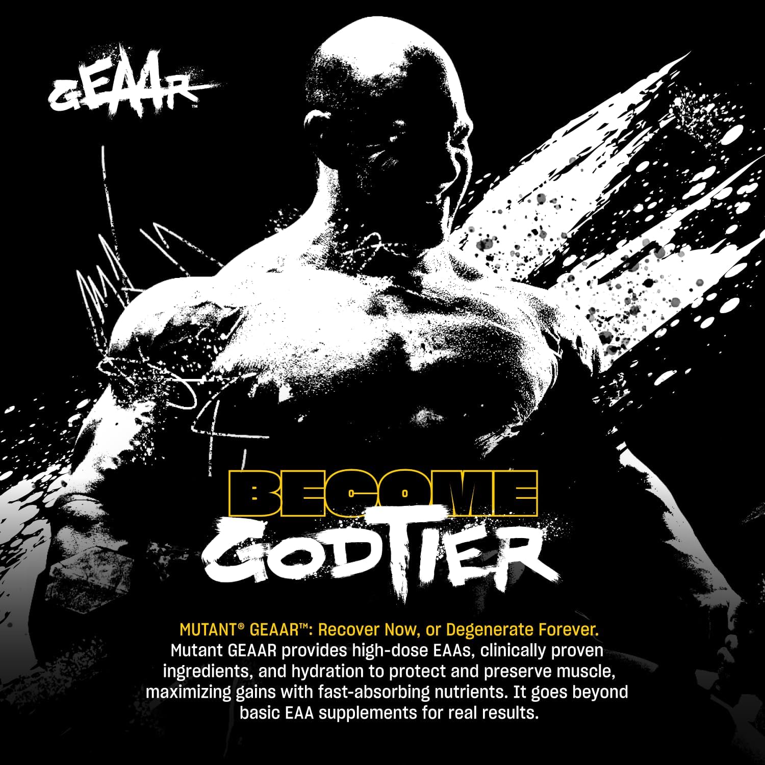 Mutant GEAAR EAA Powder Supplement with BCAAs, Leucine, Electrolytes, Coconut Water - Orange Rush Flavor, 30 Servings