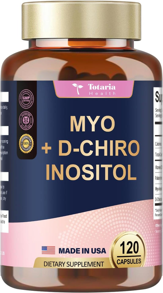 Myo-Inositol & D-Chiro Inositol Capsules with Vitamin D3 and Folate for Optimal Health
