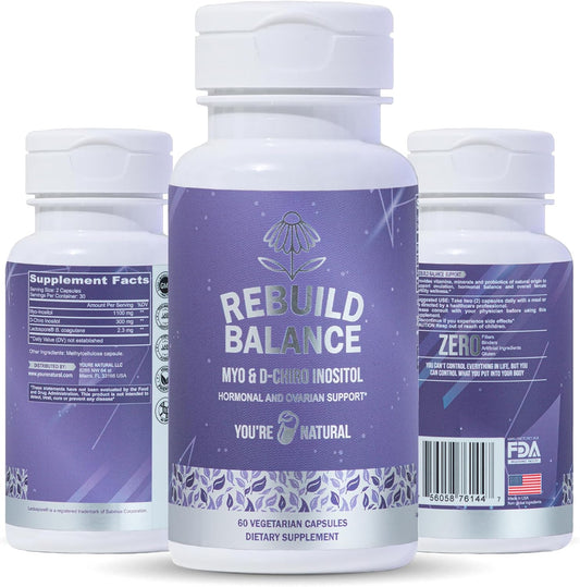 Myo-Inositol & D-Chiro Inositol with Probiotics for Hormone Balance in Women - Regulate Menstrual Cycle & Support Ovarian Health - PCOS Supplement - Vegan Capsules - 30-Day Supply