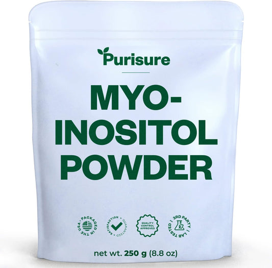 Myo-Inositol Powder for Fertility, Hormonal Balance, and Ovarian Support - 250g Vegan Supplement for Energy and Brain Health, Non-GMO - 500 Servings