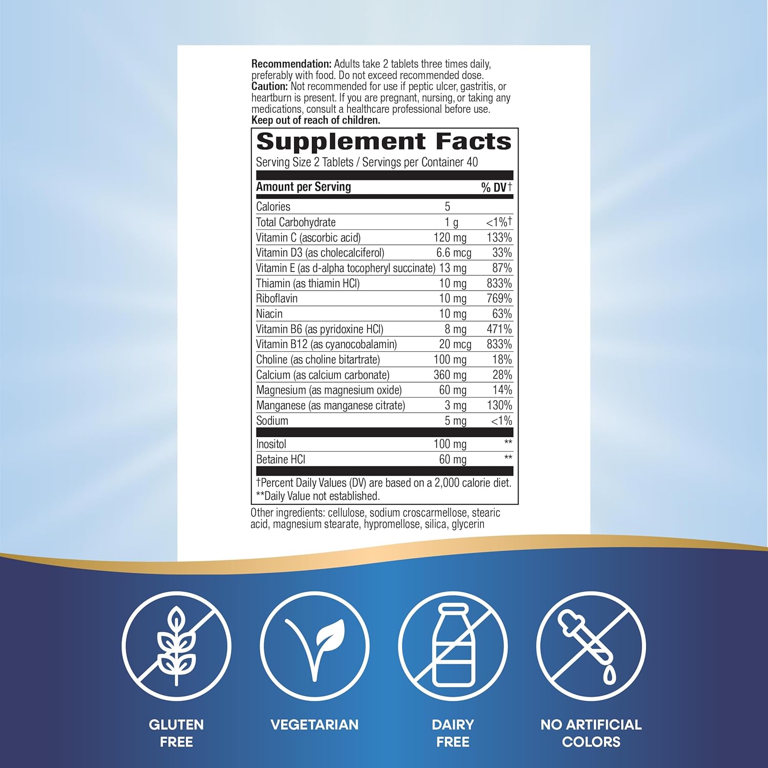 Myo-Tone Muscle Function Support Tablets with Magnesium & Calcium, 80 ct, Gluten-Free & Vegetarian