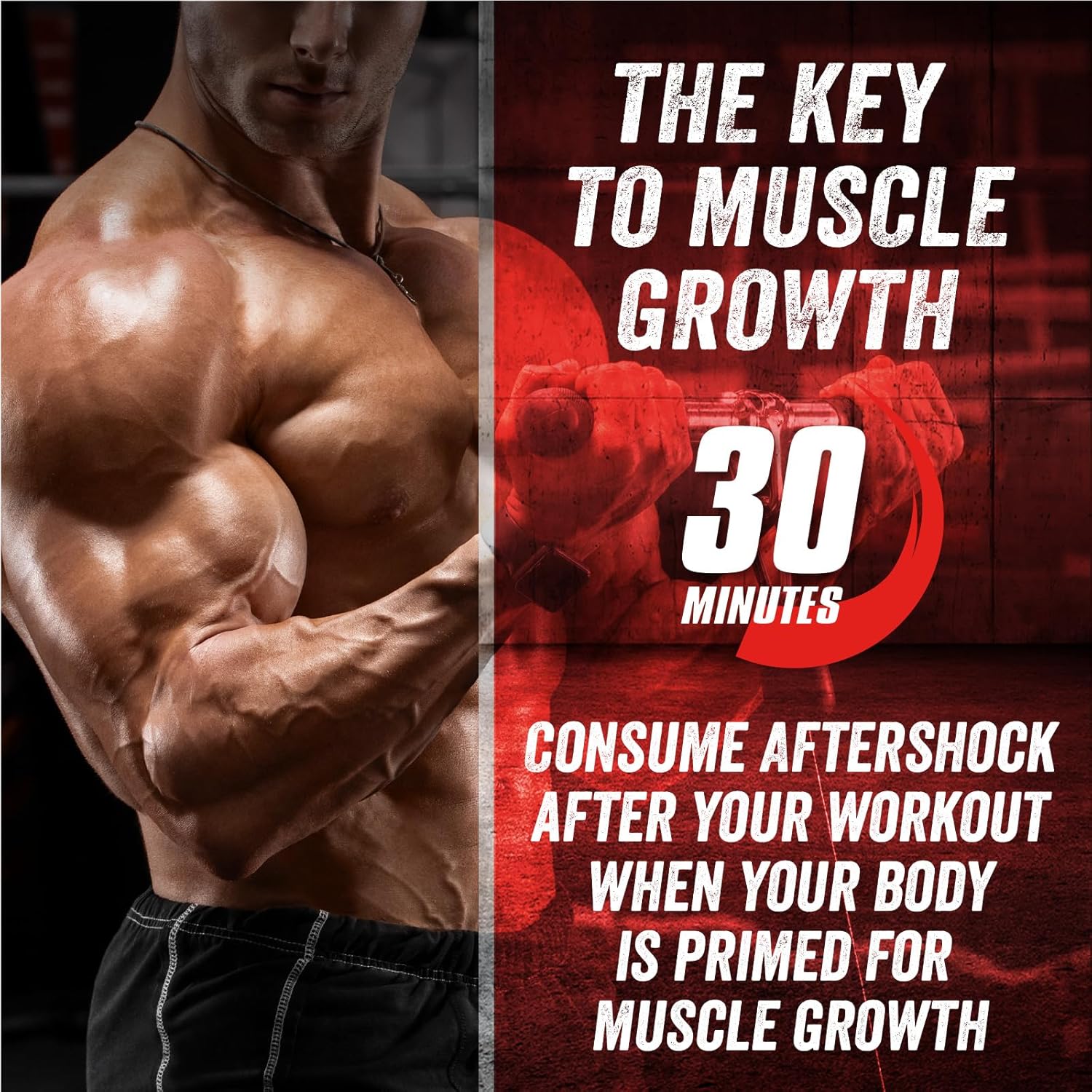 Myogenix Aftershock Post Workout Protein for Muscle Growth - Anabolic Whey with Carbs, Amino Stack, Creatine, Glutamine, BCAAs | Shockolate Milk - 2.64 LBS