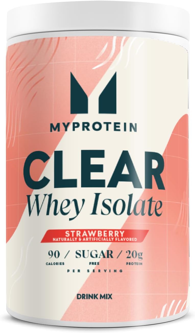 Myprotein Clear Whey Isolate Strawberry Protein Powder - 1.1 Lb (20 Servings) - 20g Protein per Serving - Naturally Flavored Drink Mix