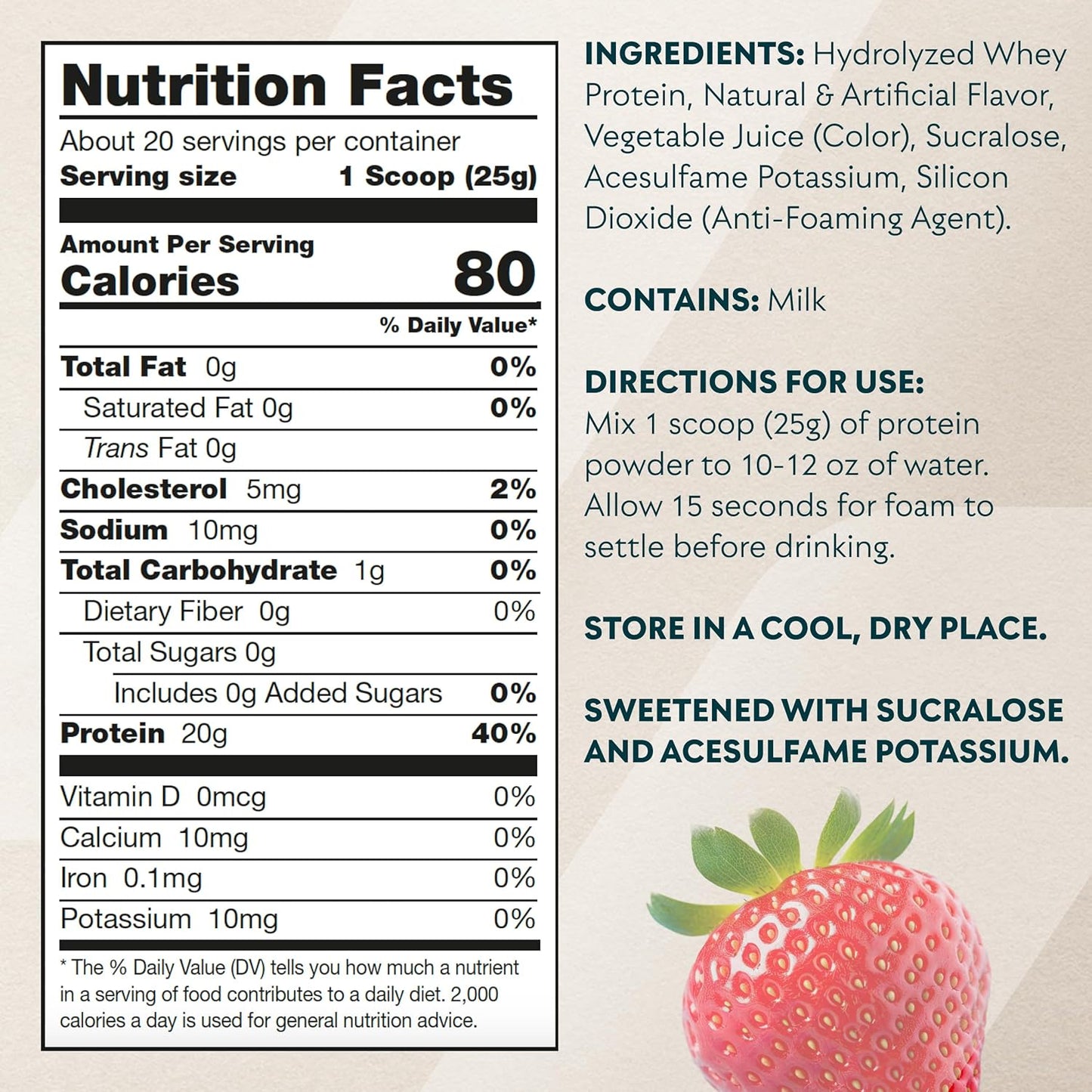 Myprotein Clear Whey Isolate Strawberry Protein Powder - 1.1 Lb (20 Servings) - 20g Protein per Serving - Naturally Flavored Drink Mix