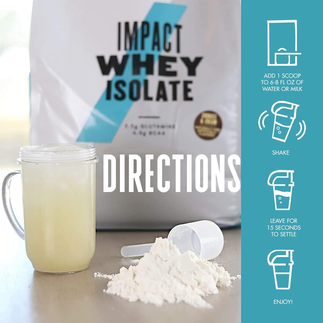 Myprotein Impact Whey Isolate Cookies & Cream Flavored Protein Powder Mix - 5.5 lbs Pack - Daily Performance Boost