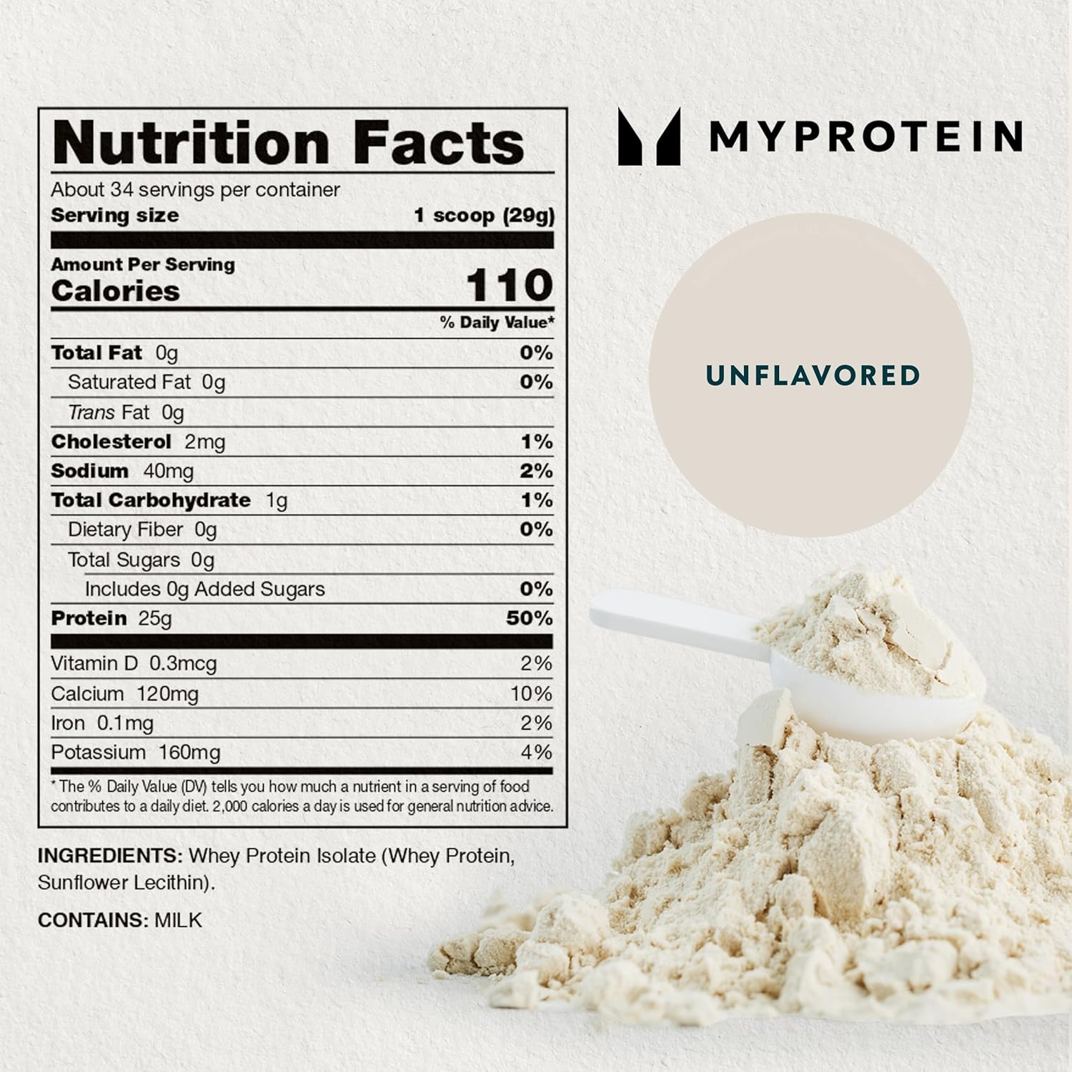 Myprotein® Impact Whey Isolate Protein Powder - Gluten Free, Muscle Mass & Weight Loss Dietary Supplement - 2.2 Lbs