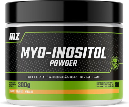 MZ Myo-Inositol Powder 300g - Orange Flavour - 3750mg per Serving - 80 Servings - by MZ