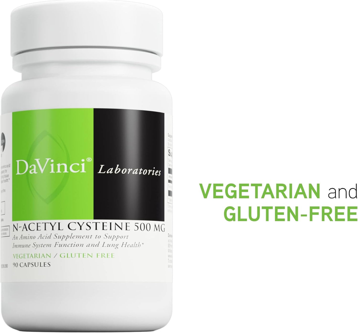 N-Acetyl Cysteine 500mg - Amino Acid Supplement for Immune System & Lung Health - 90 Capsules, Vegetarian & Gluten-Free