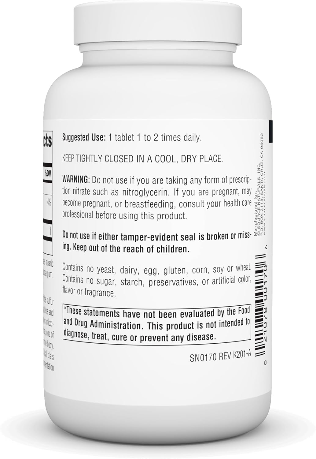 N-Acetyl Cysteine Antioxidant Support Dietary Supplement - 1000mg, 120 Tablets - Respiratory Health Support