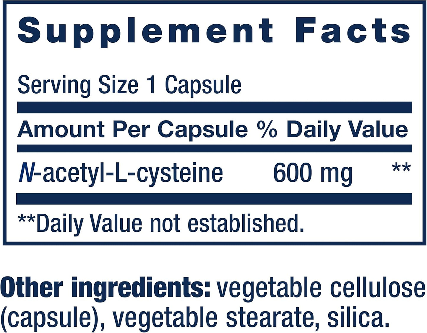 N-Acetyl-L-Cysteine (NAC) 600mg Capsules for Immune, Respiratory & Liver Health - Potent Antioxidant Support, Free-Radicals Defense
