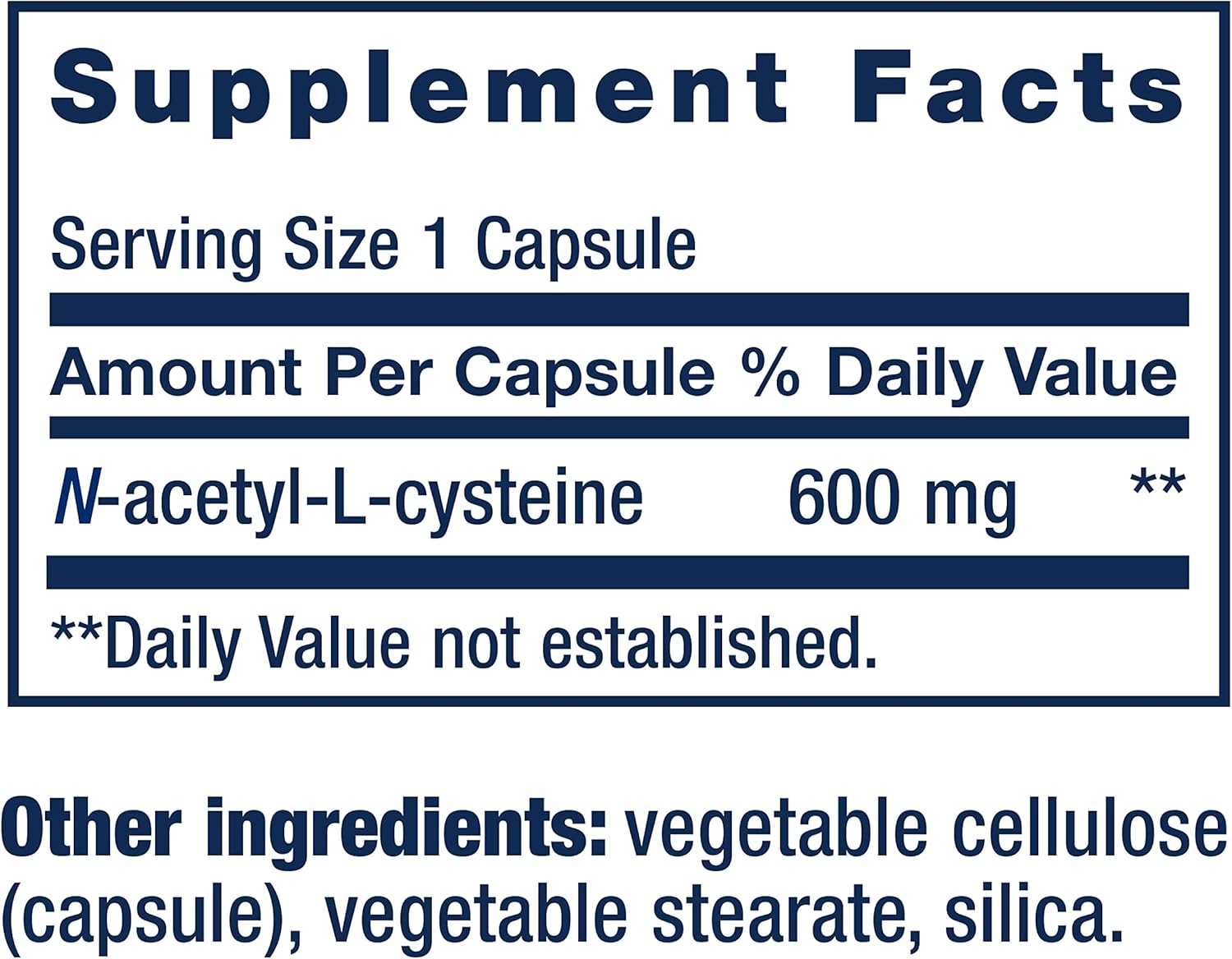 N-Acetyl-L-Cysteine (NAC) 600mg Capsules for Immune, Respiratory & Liver Health - Potent Antioxidant Support, Free-Radicals Defense