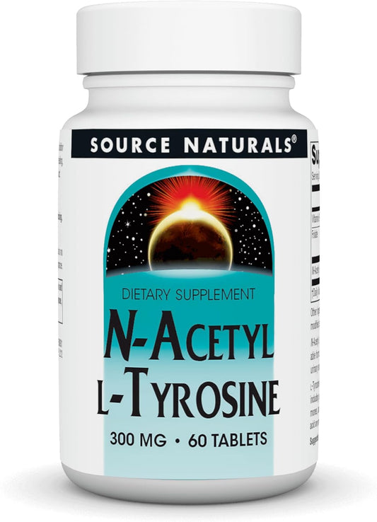 N-Acetyl L-Tyrosine Dietary Supplement by Source Naturals - 60 Tablets, 300mg