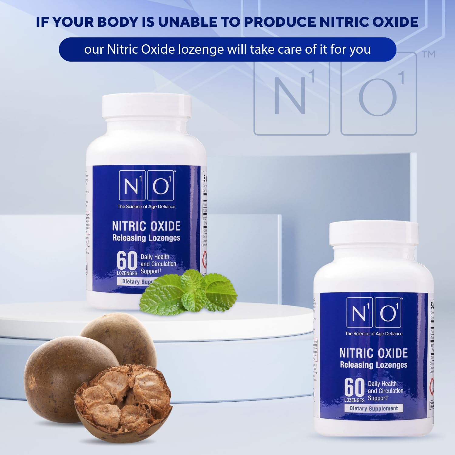 N1O1 Nitric Oxide Lozenges - 60 Count - Heart Health Support Supplement for Men & Women - Boost Circulation, Energy, Blood Flow, & Oxygenation - Promotes Healthy Blood Pressure & Cardiovascular Health