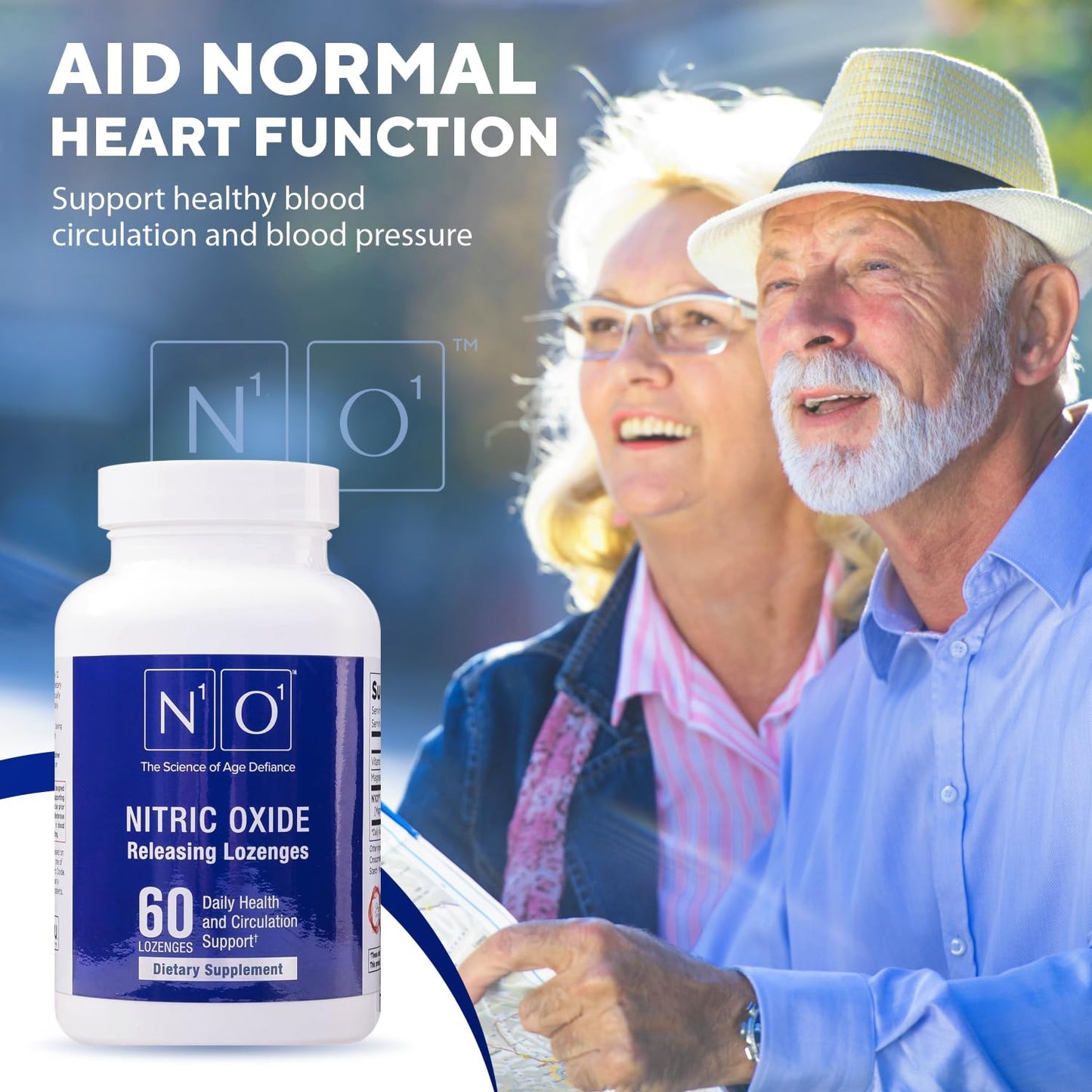 N1O1 Nitric Oxide Lozenges - 60 Count - Heart Health Support Supplement for Men & Women - Boost Circulation, Energy, Blood Flow, & Oxygenation - Promotes Healthy Blood Pressure & Cardiovascular Health
