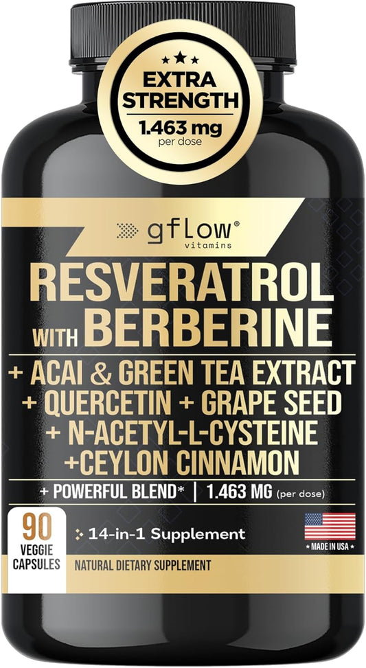 NAC Resveratrol Berberine Quercetin Ceylon Cinnamon Vitamins for Immune Support and Antioxidant Boost