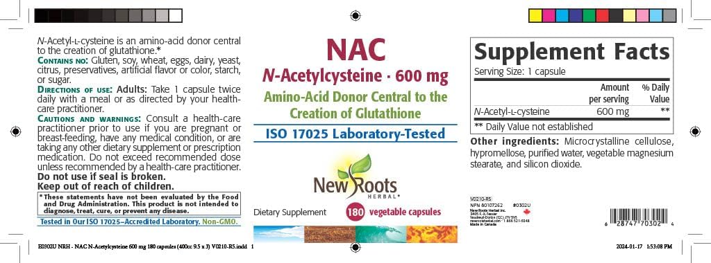 NAC Supplement 600mg - 45-Day Supply - Vegan & Non-GMO - Gluten Free - 180 Capsules