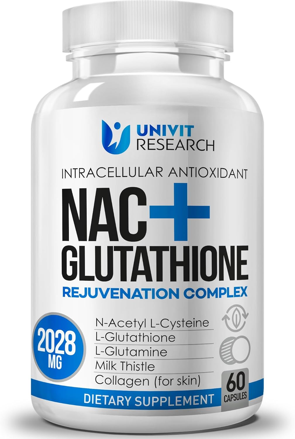 NAC Supplement with L-Glutathione, Milk Thistle Extract - Antioxidant Immune Support for Respiratory & Liver Health