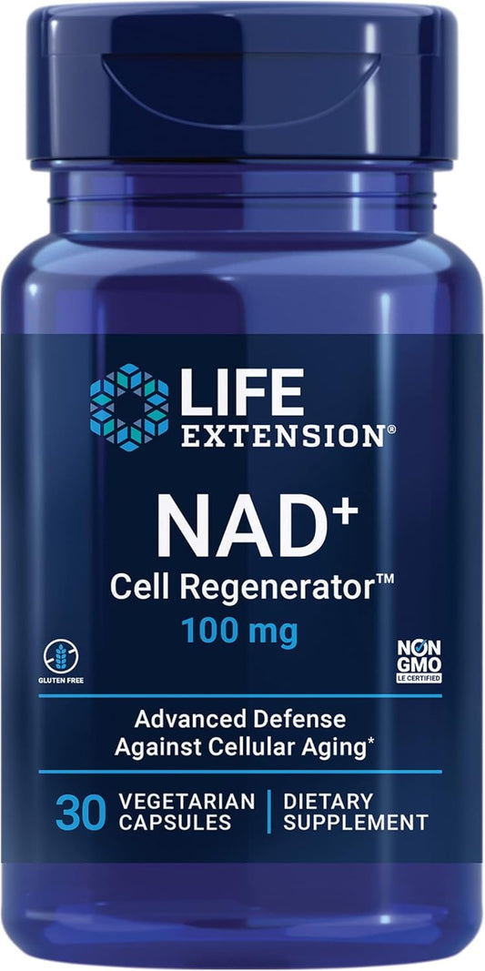 NAD+ Cell Regenerator 100mg Supplement for Healthy Metabolism & Longevity - Gluten Free, Non-GMO - 30 Capsules