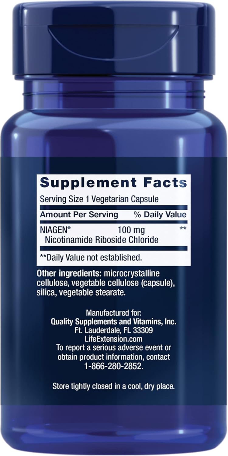 NAD+ Cell Regenerator 100mg Supplement for Healthy Metabolism & Longevity - Gluten Free, Non-GMO - 30 Capsules