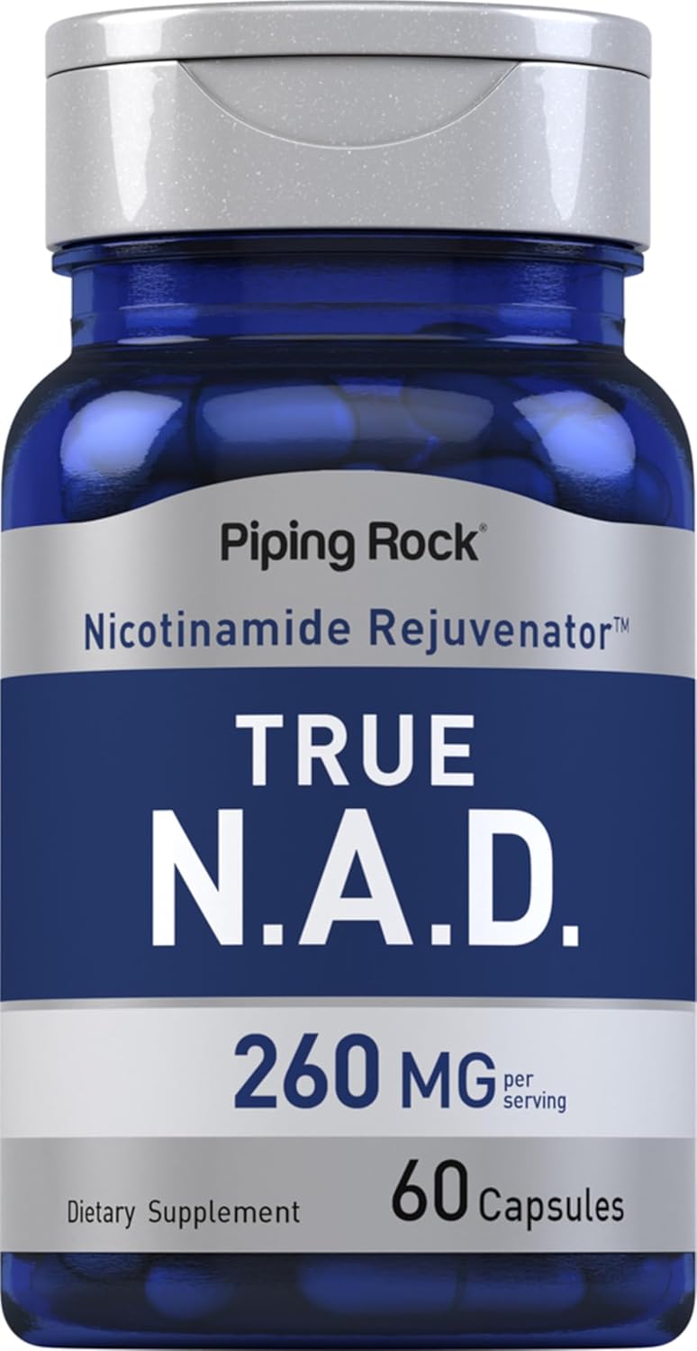 NAD Rejuvenator Supplement Capsules for Women and Men - Non-GMO, Gluten Free - Piping Rock