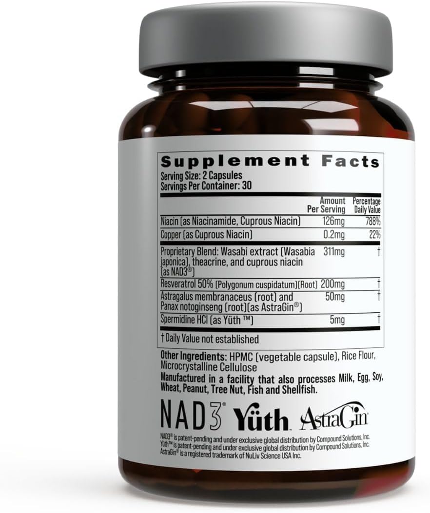 NAD+ Supplement for Anti-Aging and Energy Boost, Vegan Friendly with Resveratrol - BioStack NAD Regen