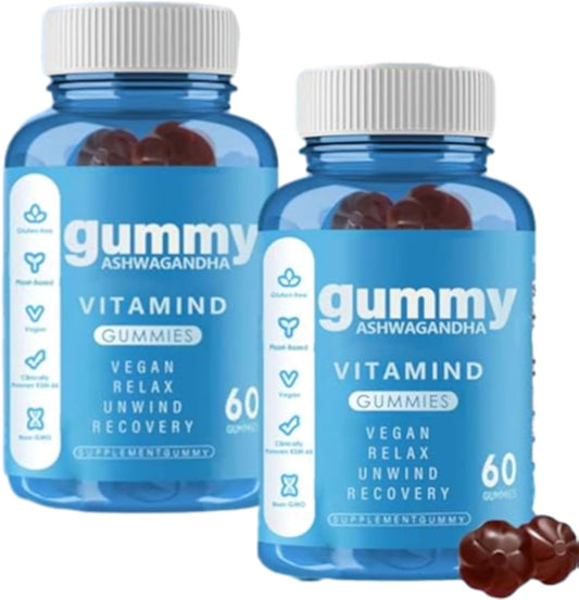Nainur Ashwagandha Gummies Mixed Berry - 60 Count, KSM-66, Vegan, Plant-Based, Non-GMO, Gluten-Free & Gelatin-Free Relaxation Support