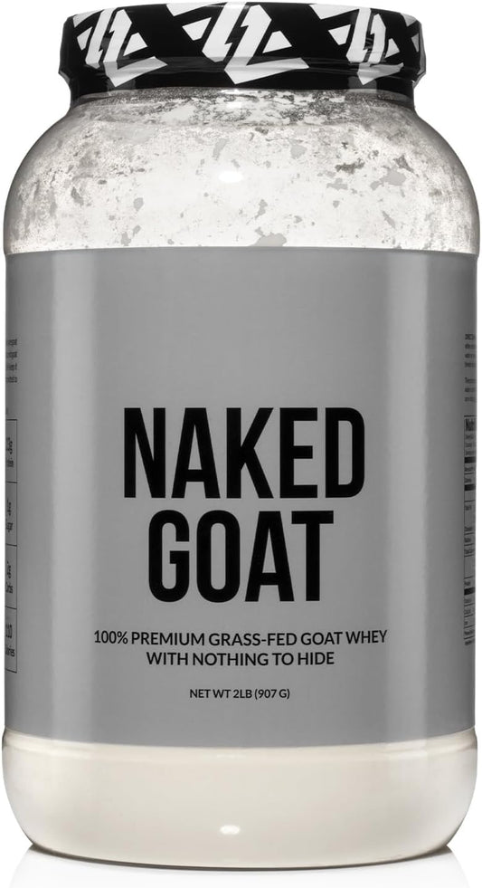 Naked Goat Whey Protein Powder from Wisconsin Dairies - GMO Free, Soy Free, Easy to Digest - 2lb Bulk - 23g Protein - 30 Servings