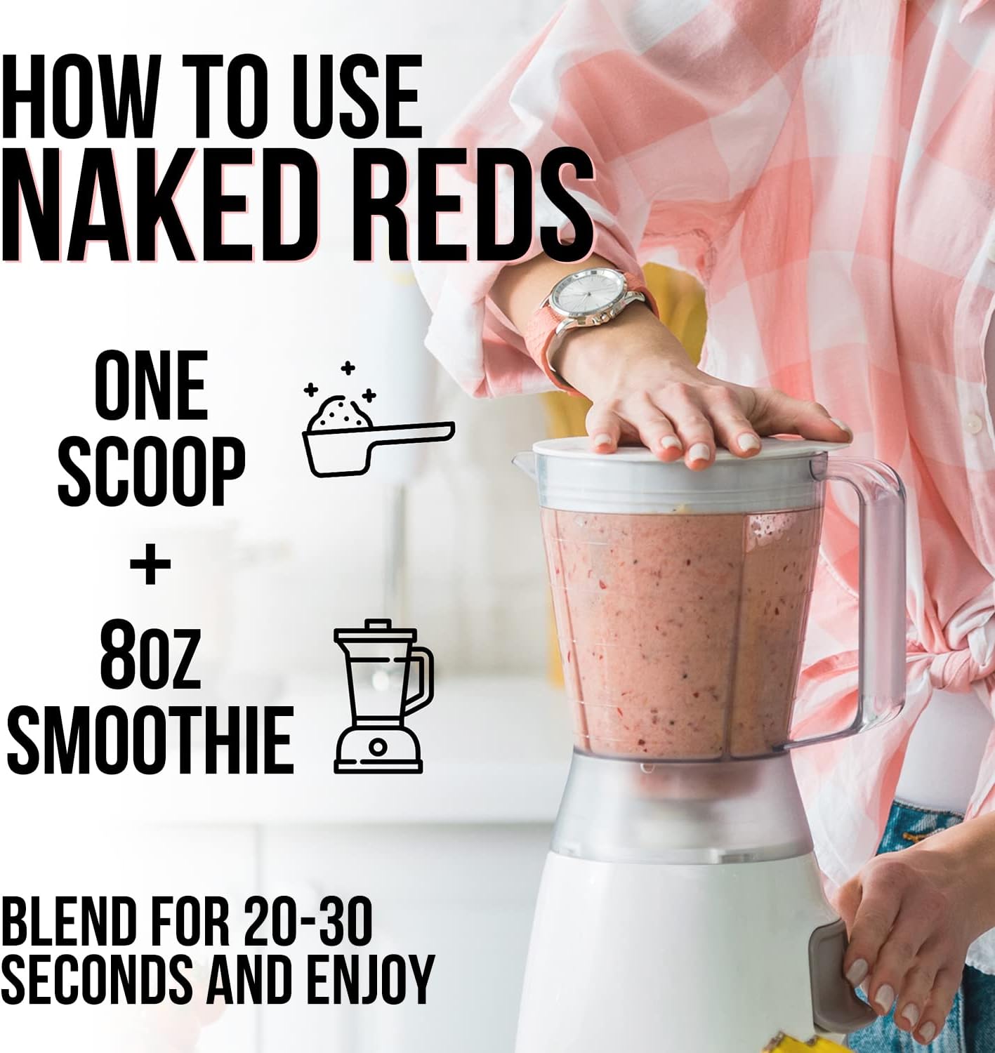 Naked Nutrition Reds Superfood Powder - Organic Polyphenol Fruit Mix, Vegan, Non-GMO, Gluten-Free - 28 Servings