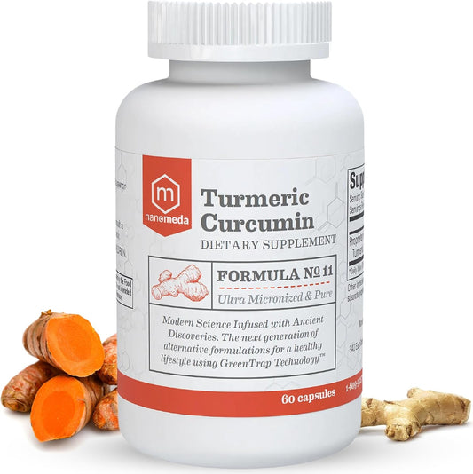 Nano Meda® Turmeric Curcumin with Boswellia | Advanced Absorption Joint Support Supplement | 60 Count, Patented Micronized Turmeric