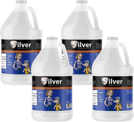 Nano-sized Silver Solution for Immune Support - Herbal Supplement for Kids, Pets & Adults - 4 Gallons