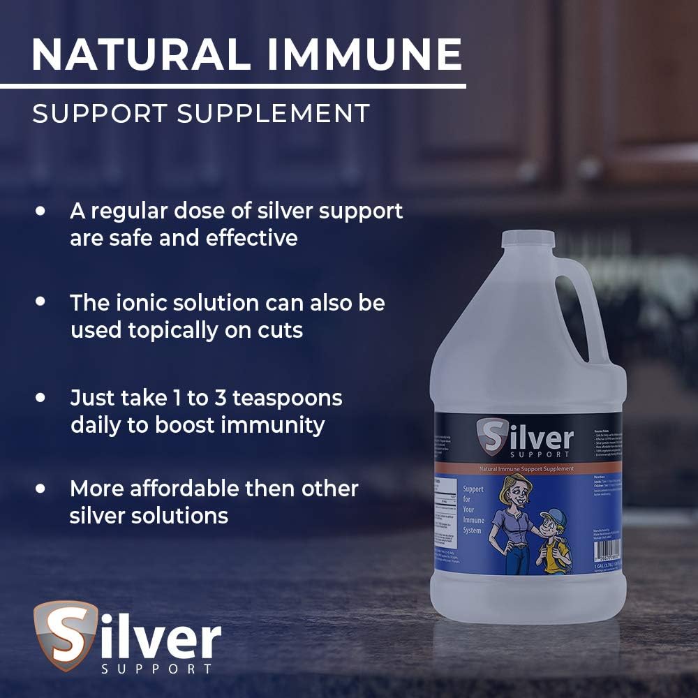 Nano-sized Silver Solution for Immune Support - Herbal Supplement for Kids, Pets & Adults - 4 Gallons
