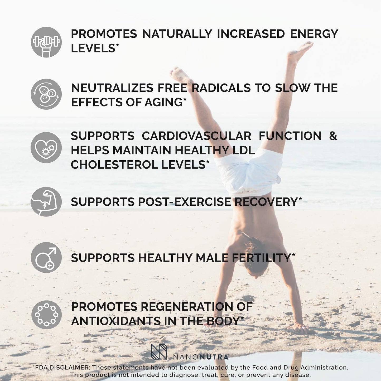 NanoNutra Liquid CoQ10 Supplement (100mg Ubiquinone) with Fast-Absorbing Liposome Technology | Non-GMO, Non-Soy | Boost Energy, Anti-Aging | 180ml/30 Servings
