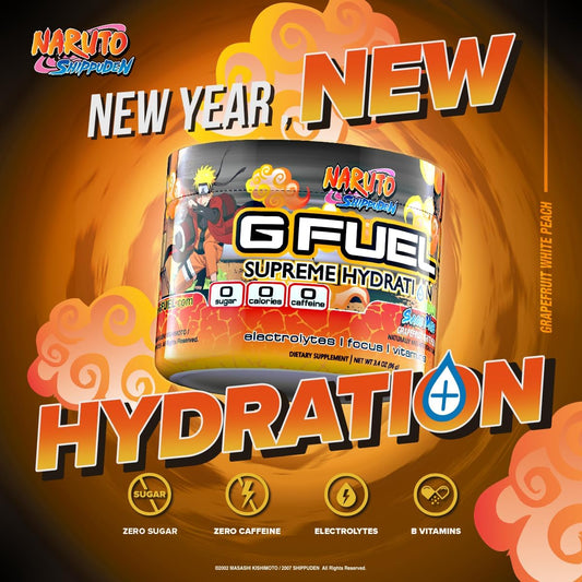 Naruto Sage Mode Electrolyte Powder Mix - Hydration, Energy, Focus - Sugar Free, Caffeine Free - Grapefruit WhitePeach Flavor - 3.3 oz (30 Servings)