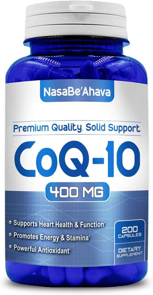 NASA BEAHAVA Pure CoQ10 400mg 200 Capsules for Quick Absorption - Non-GMO Formula