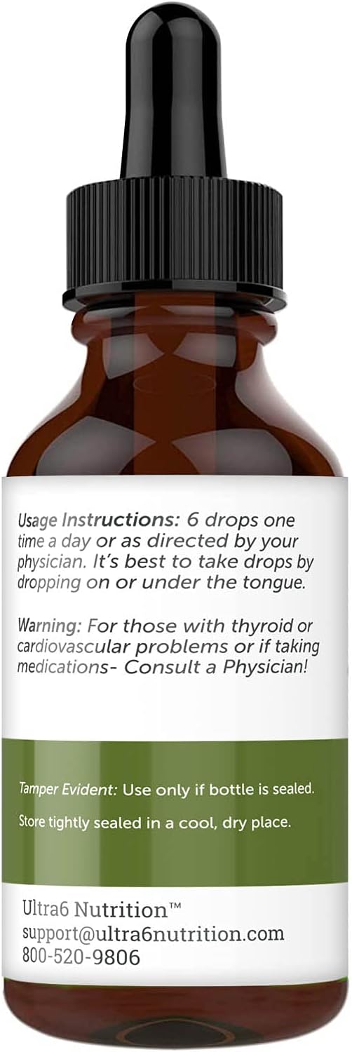Nascent Iodine Drops for Thyroid Support by Ultra6 Nutrition - Complete Supplement for Iodine Boost