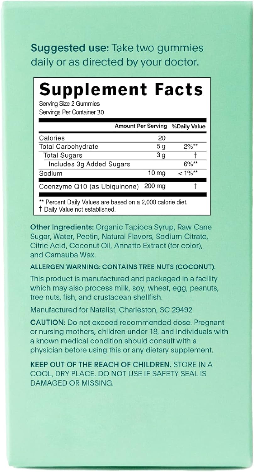 NATALIST CoQ10 Gummies: Daily Fertility Vitamin with Powerful Antioxidant Defense - Energy Support for Women & Men - Mixed Berry, Vegan, Gluten-Free - 60 Gummies