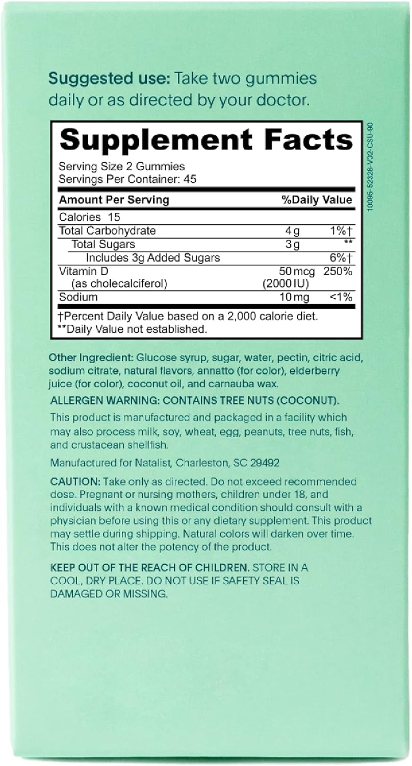 NATALIST Immune Support Gummy Bundle for Preconception & Pregnancy - Prenatal & Vitamin D3 - 90 Count Each - Vegetarian & Gluten-Free