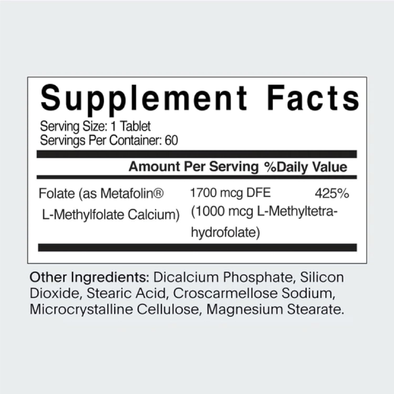 NATALIST MTHF Folate 1000 mcg (L-5-MTHF) Tablets for Women's Fertility & Pregnancy - Vegan, Gluten-Free Daily Supplement for Reproductive Health & Fetal Development