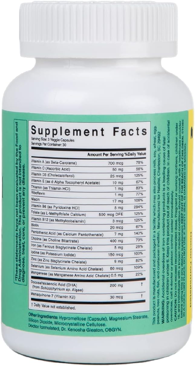 NATALIST Postnatal Vitamin & Breastfeeding Nutrition for Mom & Baby - 90 Capsules for Daily Wellness & Energy Support