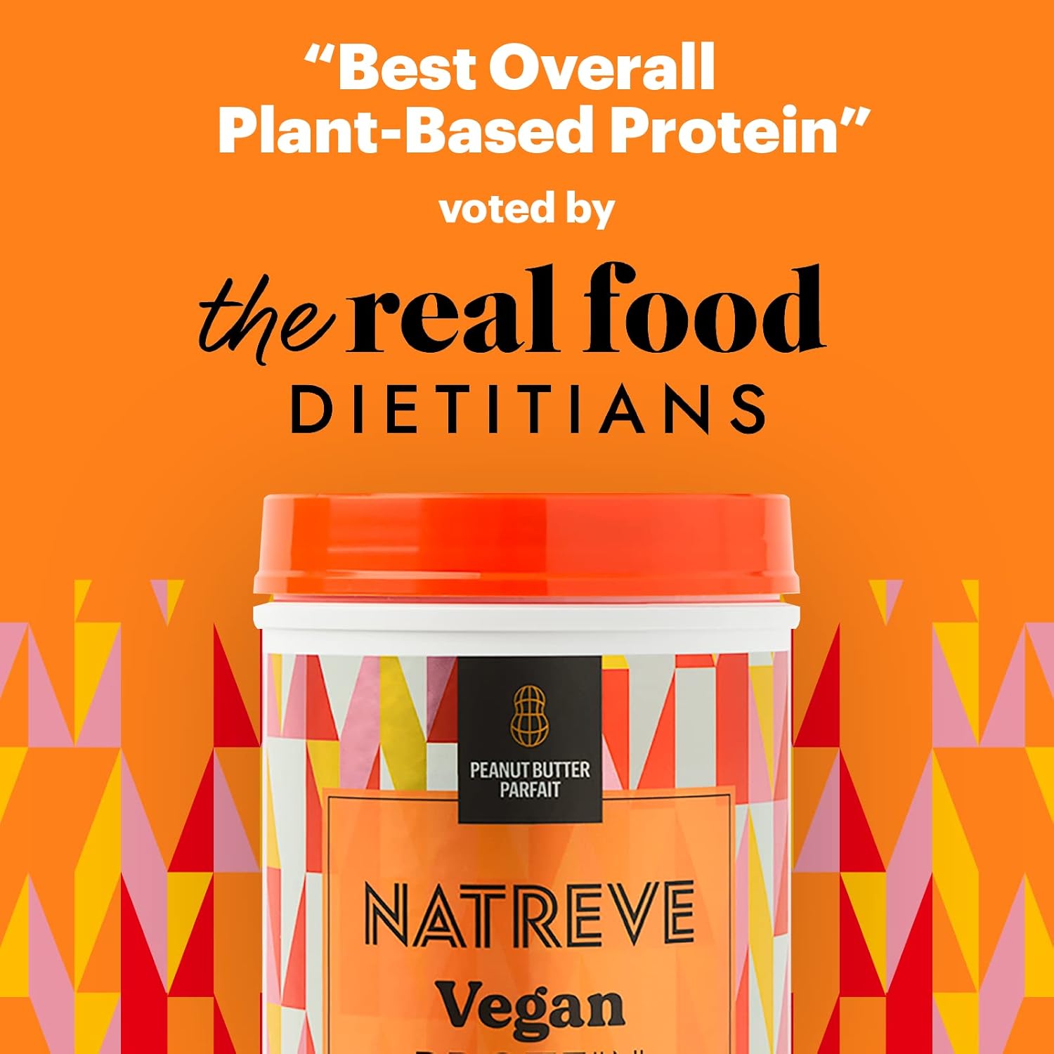 Natreve Peanut Butter Parfait Vegan Protein Powder - 25g Plant-Based Protein with Probiotics and Amino Acids, Gluten-Free - 18 Servings