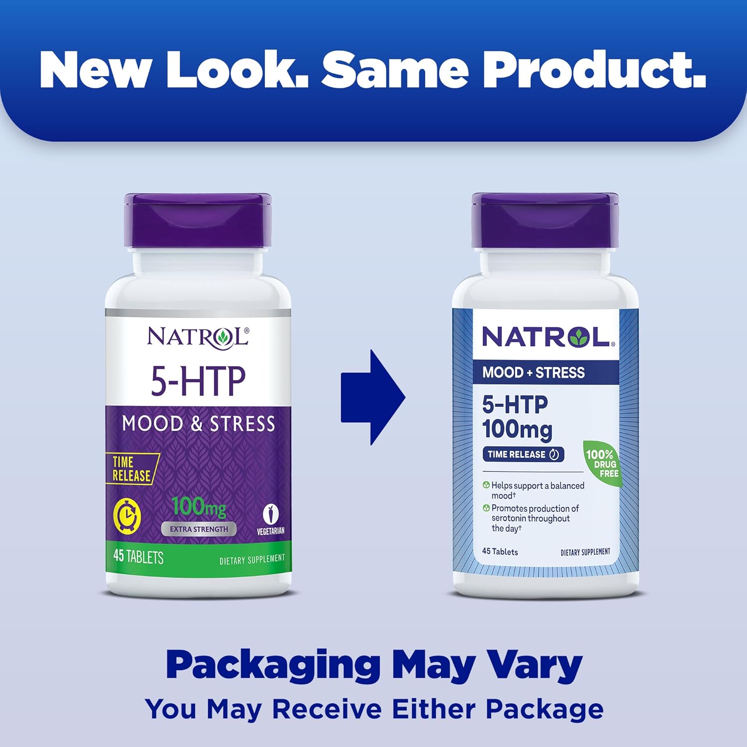 Natrol 5-HTP 100mg Time Release Tablets for Balanced Mood - 90 Count
