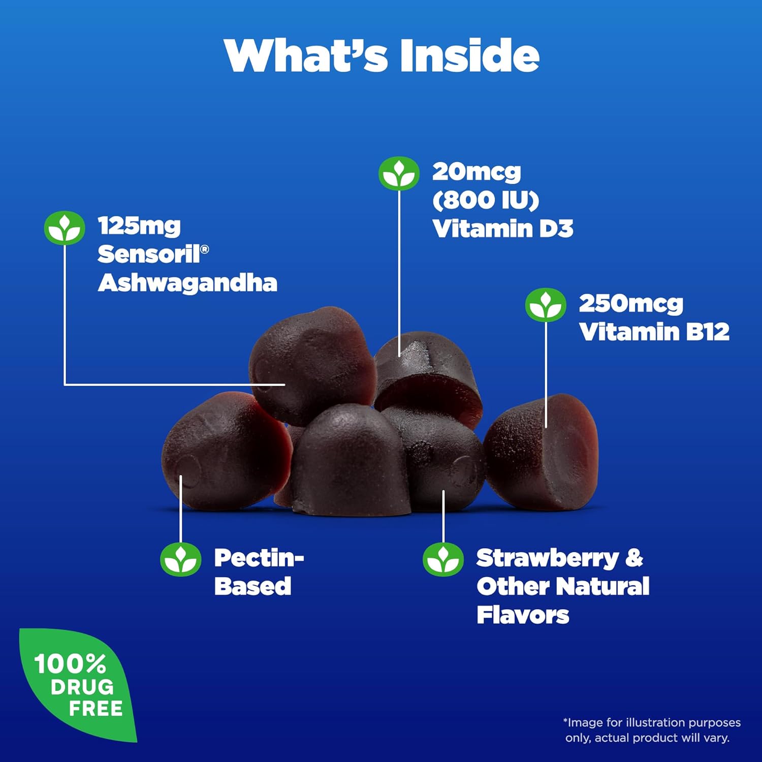 Natrol Ashwagandha Complete Gummy: Daily Stress Support, Mood Enhancement, Fatigue Reduction - 30 Gummies