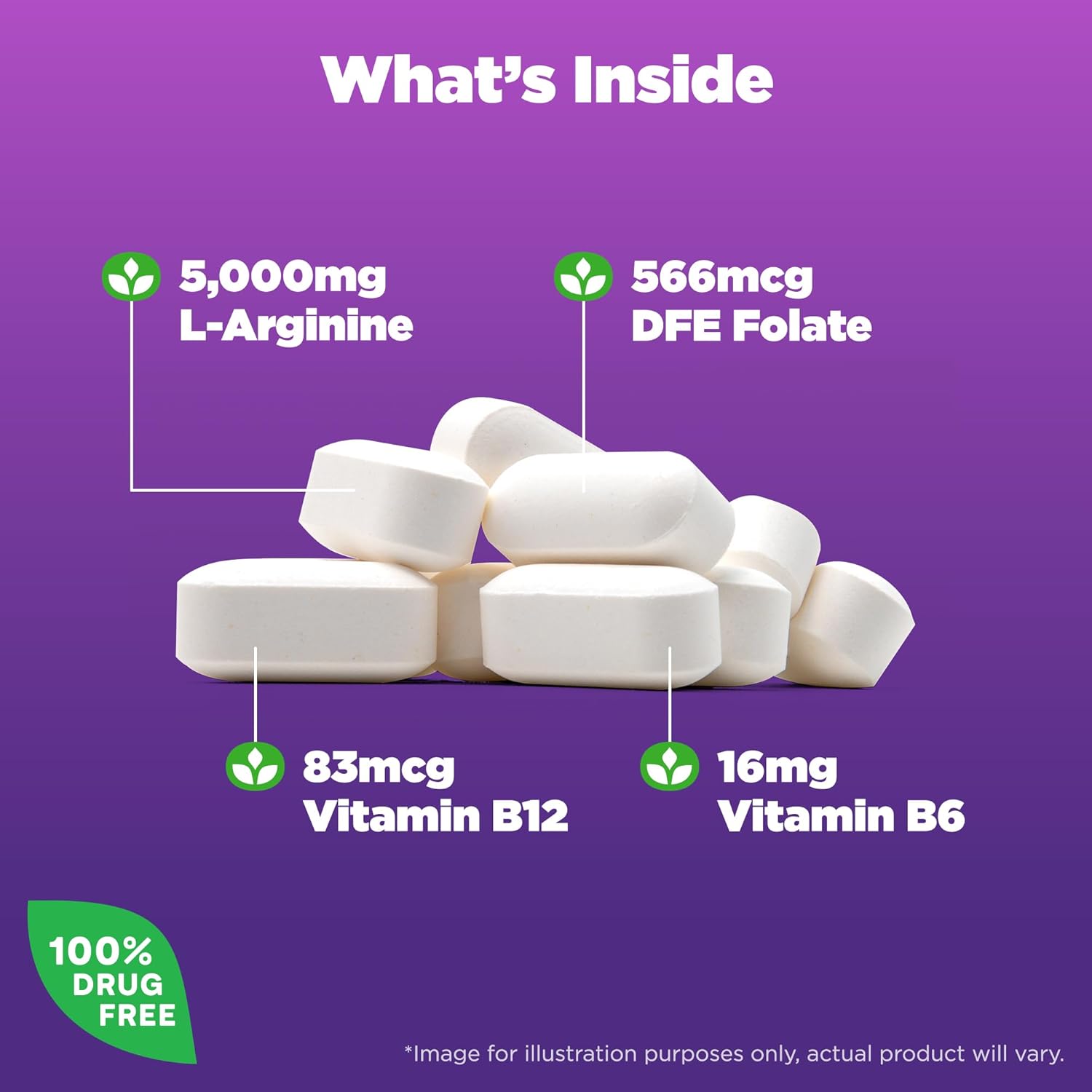 Natrol L-Arginine 5,000 mg Dietary Supplement for Men, 90 Tablets, 18 Day Supply