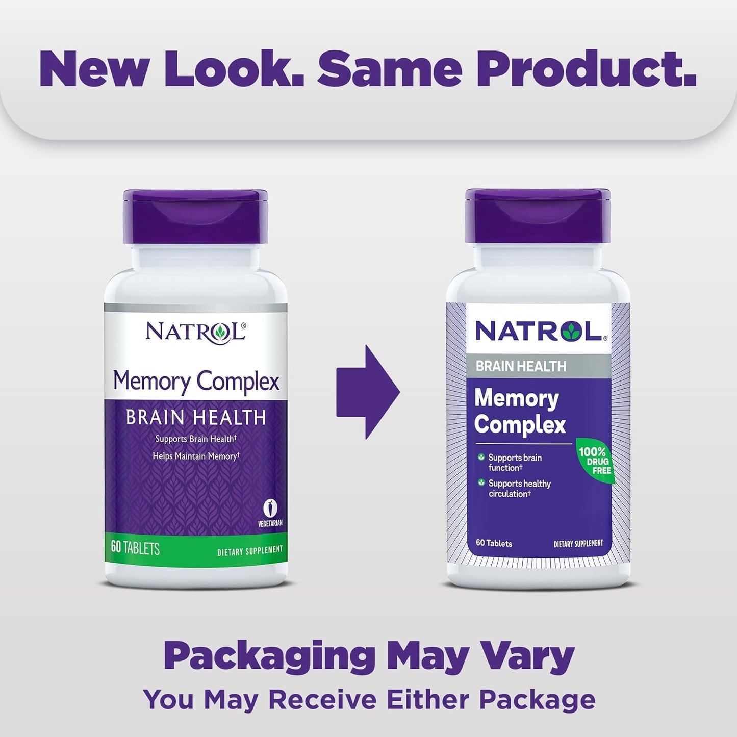 Natrol Memory Complex: Brain Health & Memory Support Supplement with Ginkgo Biloba & B Vitamins, 60 Tablets