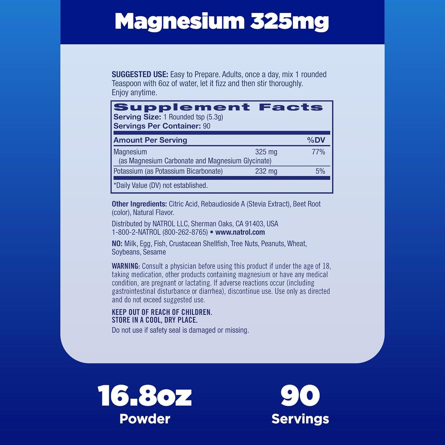 Natrol Mood + Stress Magnesium Blend with Potassium, Cherry-Flavored Powder, 45-Day Supply