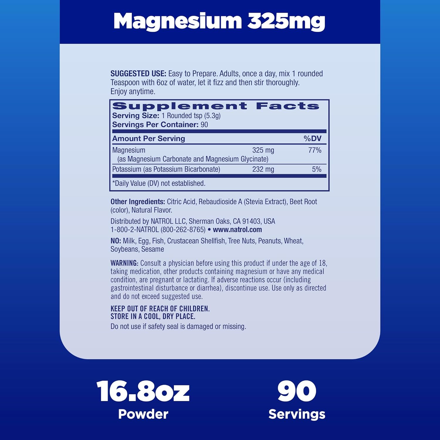 Natrol Mood + Stress Magnesium Blend with Potassium, Cherry-Flavored Powder, 45-Day Supply