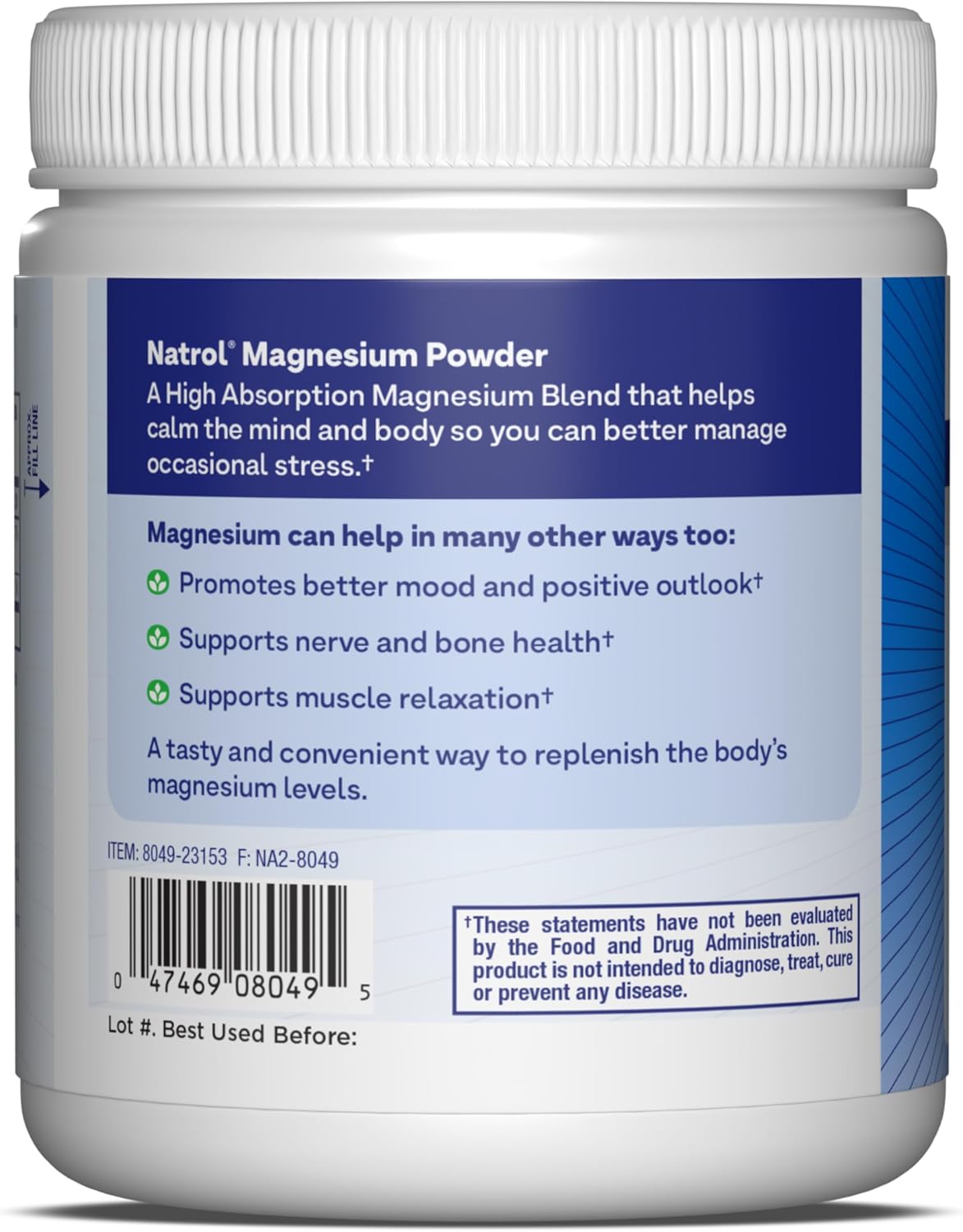 Natrol Mood + Stress Magnesium Blend with Potassium, Cherry-Flavored Powder, 45-Day Supply