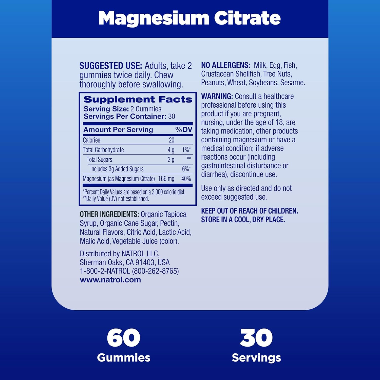 Natrol Mood + Stress Magnesium Citrate Gummies - 330mg, 60 Count - Raspberry Flavor - Mood & Stress Support - 15-Day Supply