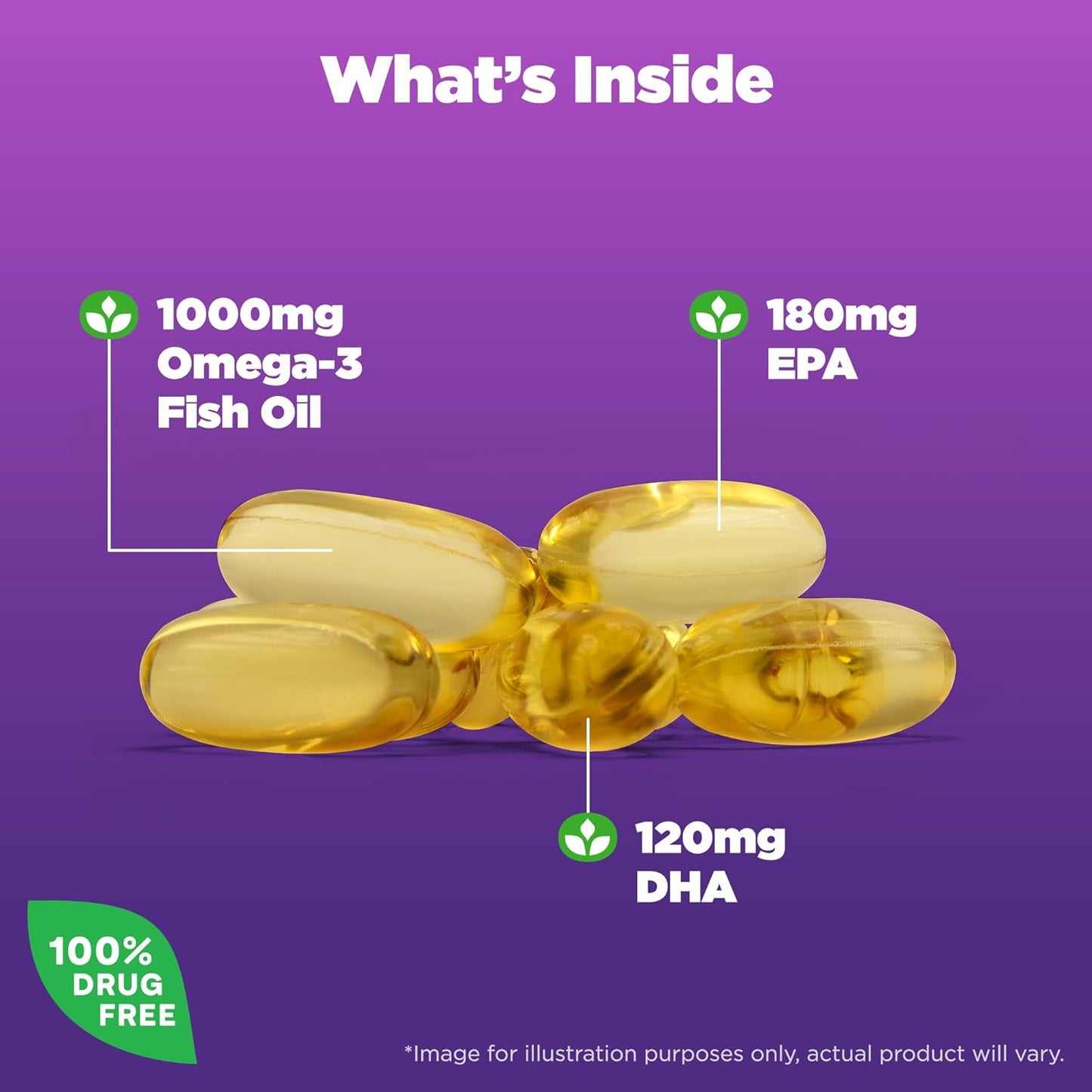 Natrol Omega-3 Fish Oil 1000mg, 150 Softgels - High Potency Essential Fatty Acids Supplement for Heart Health and Brain Function