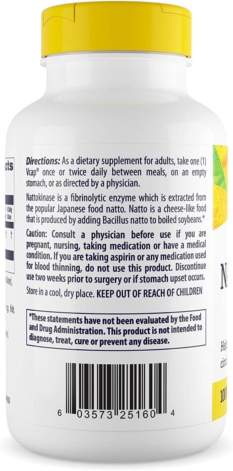 Nattokinase Supplement 2000 FUs, 100mg - 180 Vegan Capsules - Non-GMO & Gluten-Free Formula by Healthy Origins